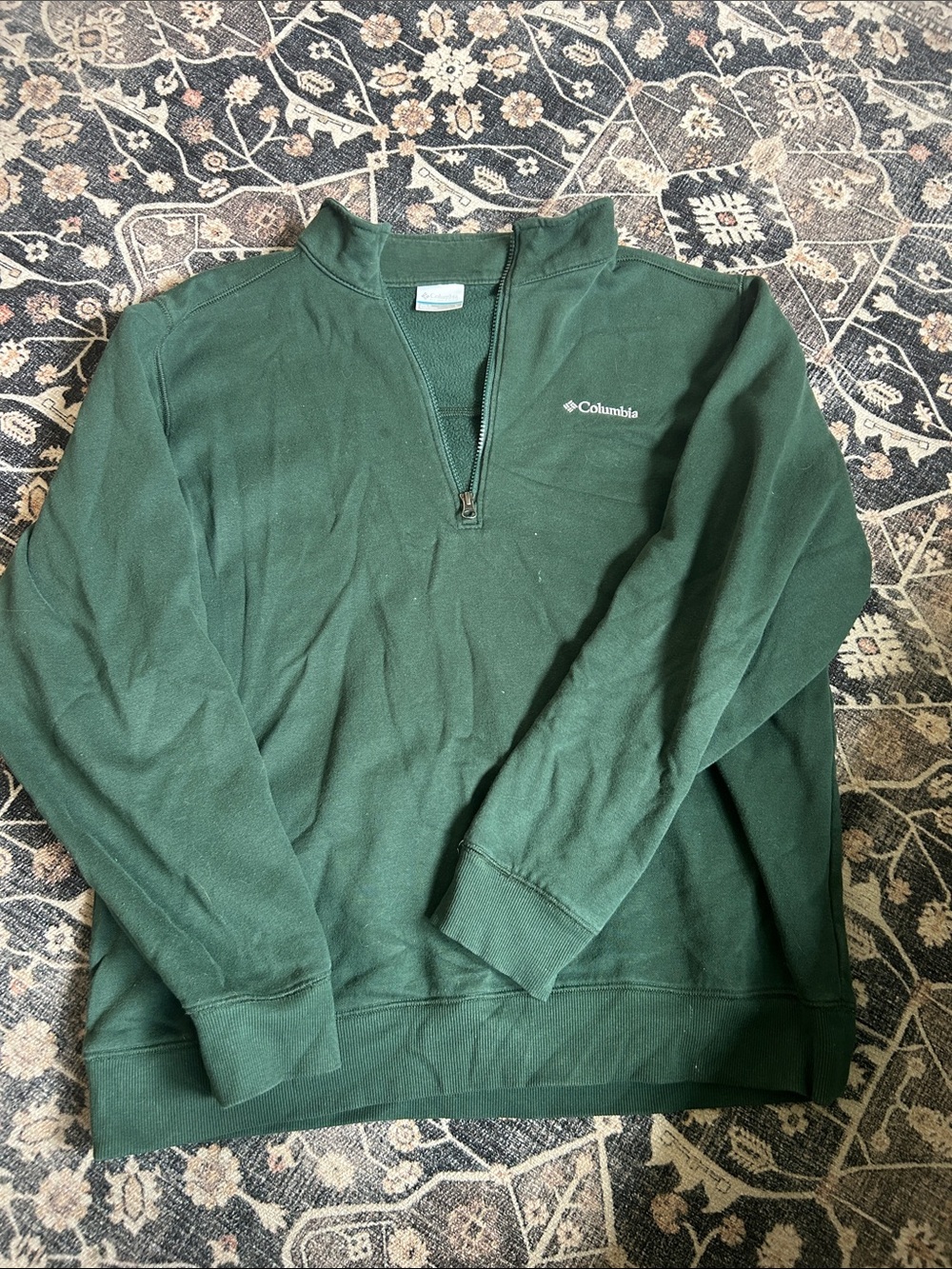 Columbia Men's Forest Green Half-Zip Pullover Sweater